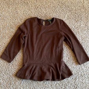 Brown peplum top